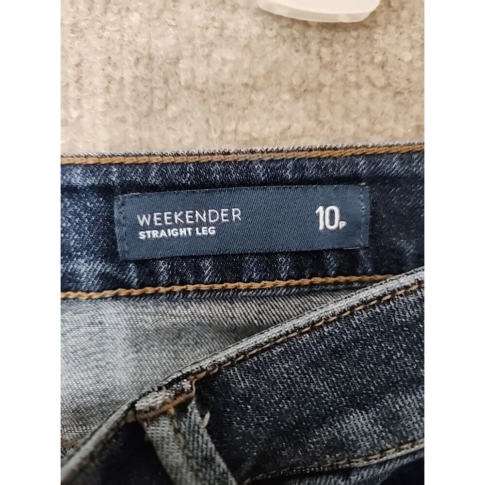 J Jill Weekender Jeans Womens 10 Petite Blue Medium Wash Straight Leg Stretch_6